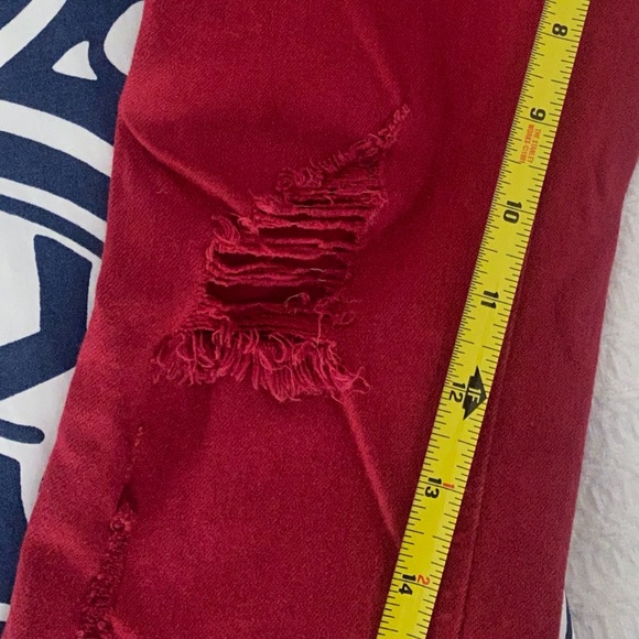 Rag & Bone Red Skinny Distressed Jean - 27 - Picture 9 of 11